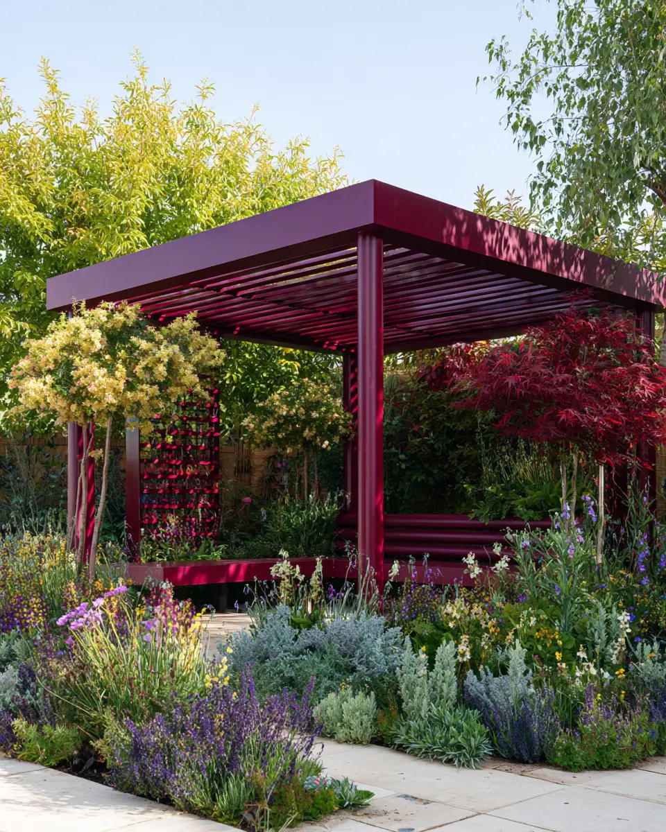 Burgundy Modern Garden Decor Ideas