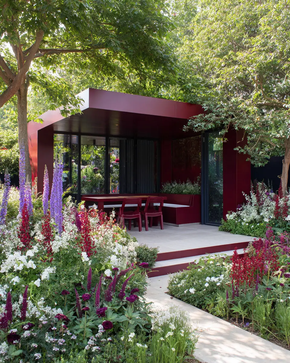 Burgundy Modern Garden Decor Ideas