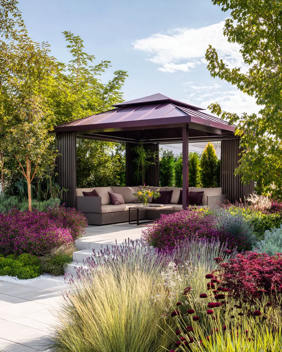 Burgundy Modern Garden Decor Ideas
