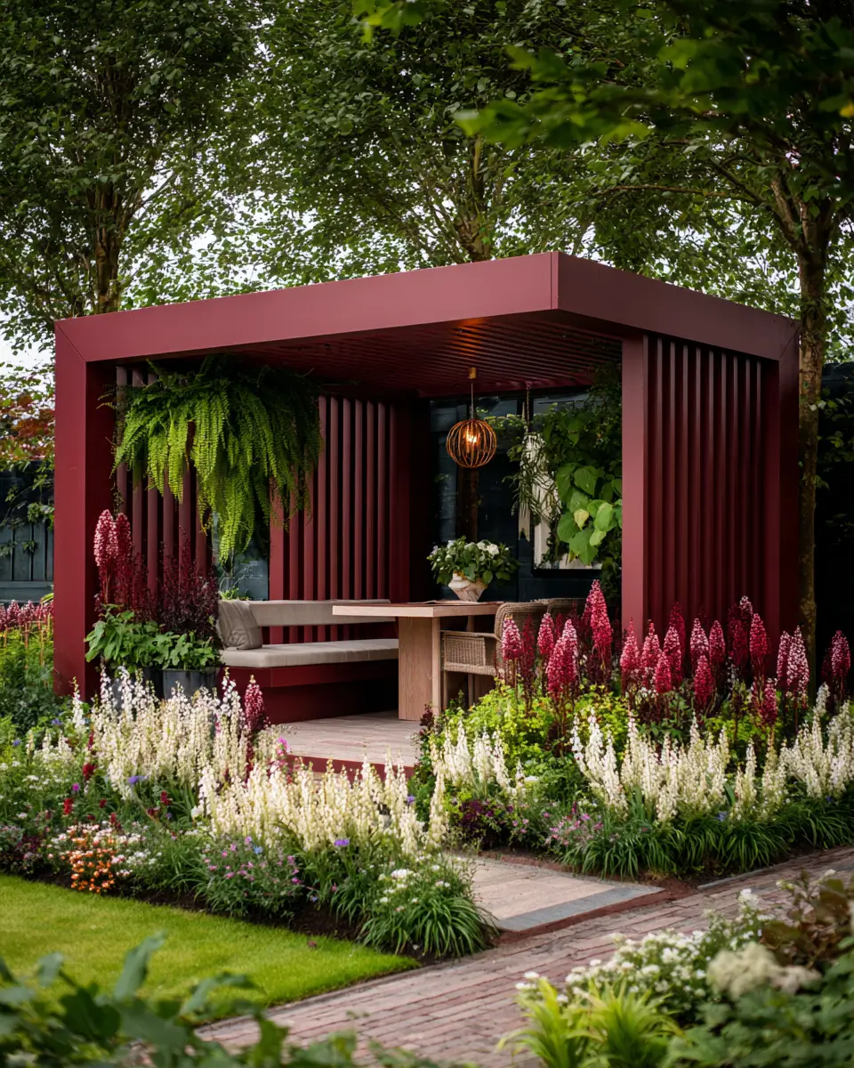 Burgundy Modern Garden Decor Ideas