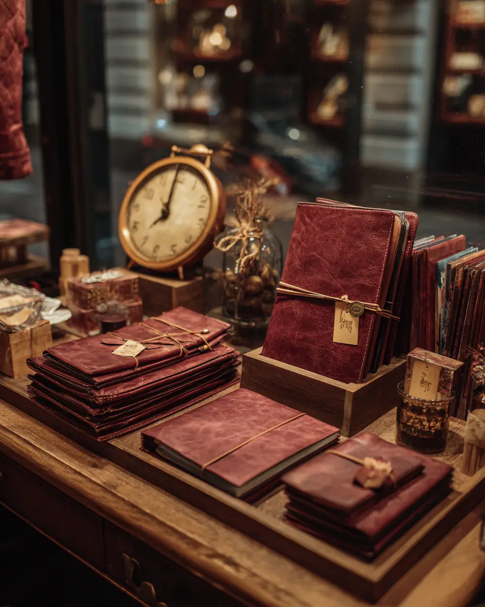 Burgundy Rustic Home Office Decor Ideas