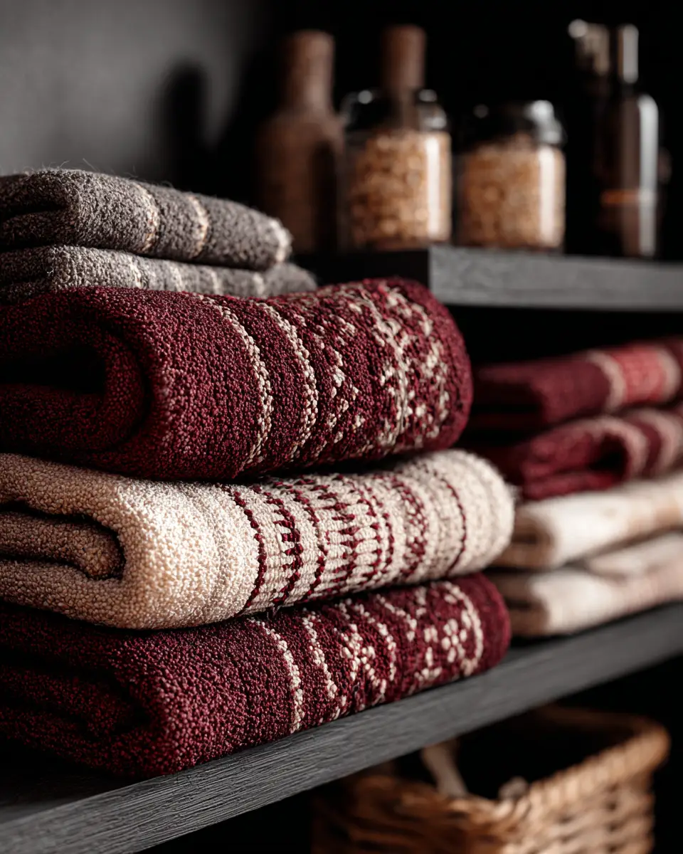 Burgundy Rustic Laundry Room Decor Ideas