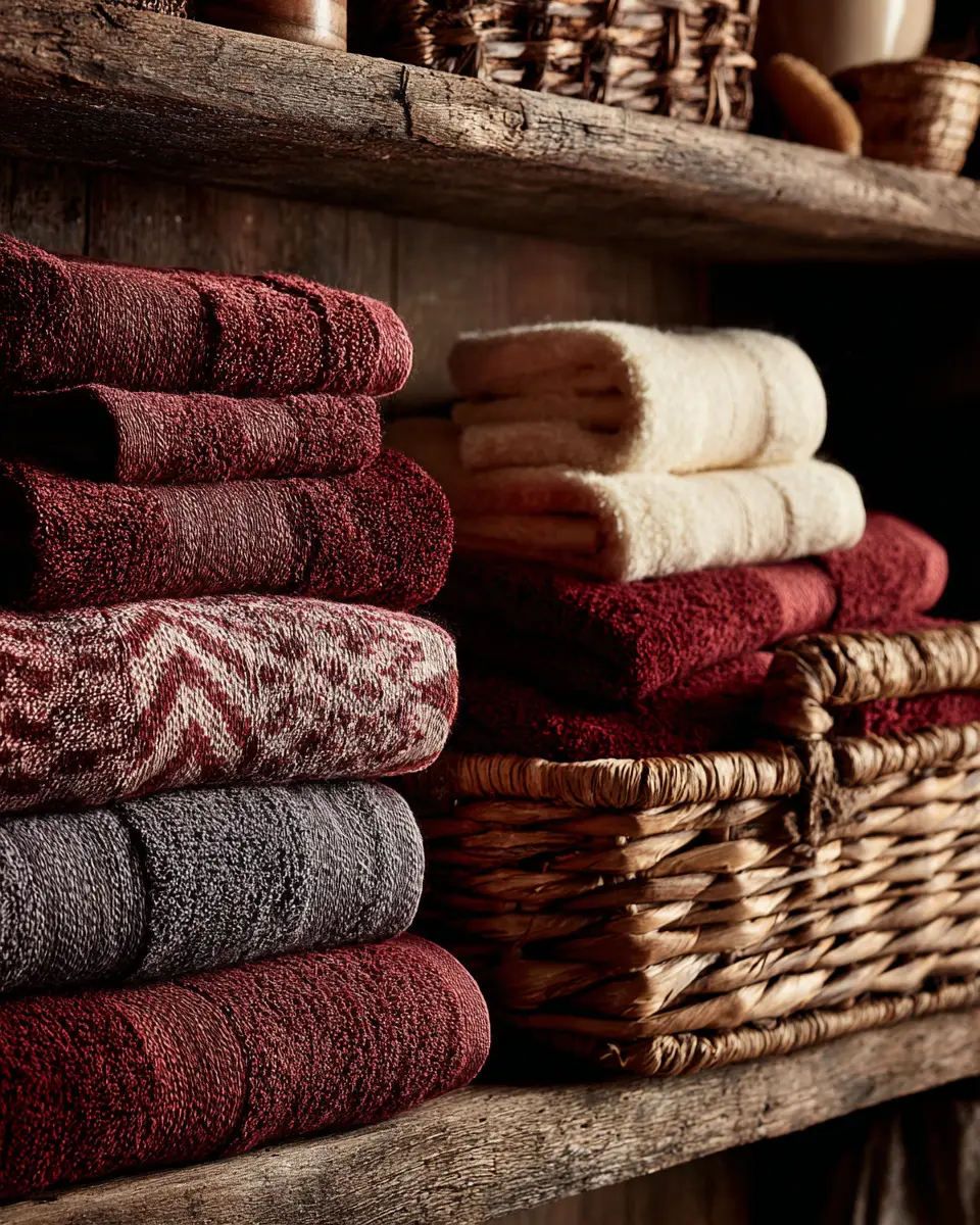 Burgundy Rustic Laundry Room Decor Ideas