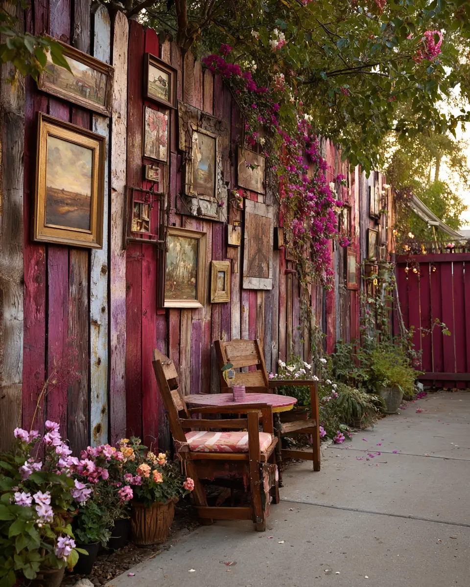 Burgundy Rustic Patio Decor Ideas