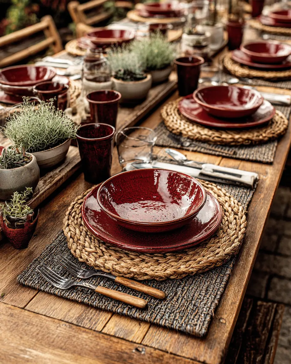 Burgundy Rustic Patio Decor Ideas