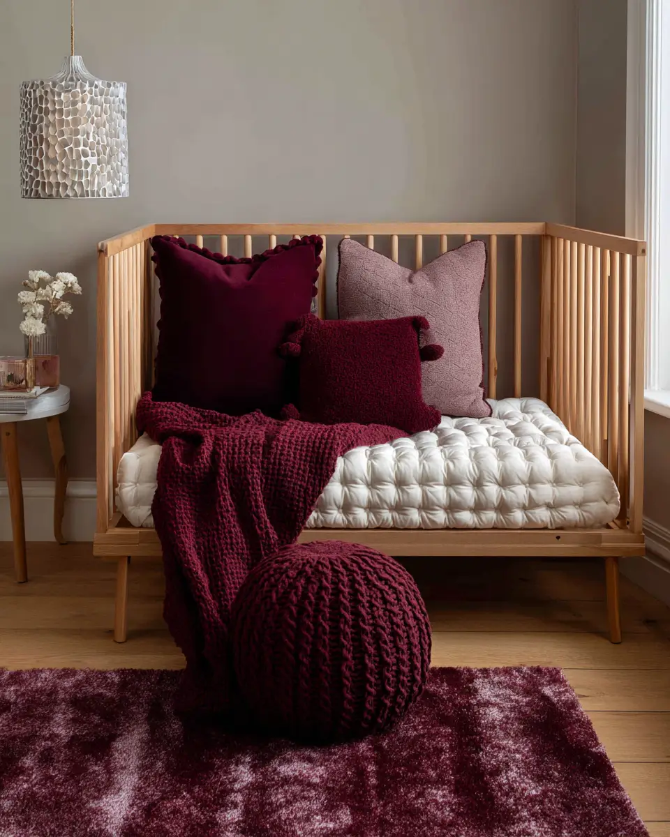 Burgundy Scandinavian Nursery Decor Ideas
