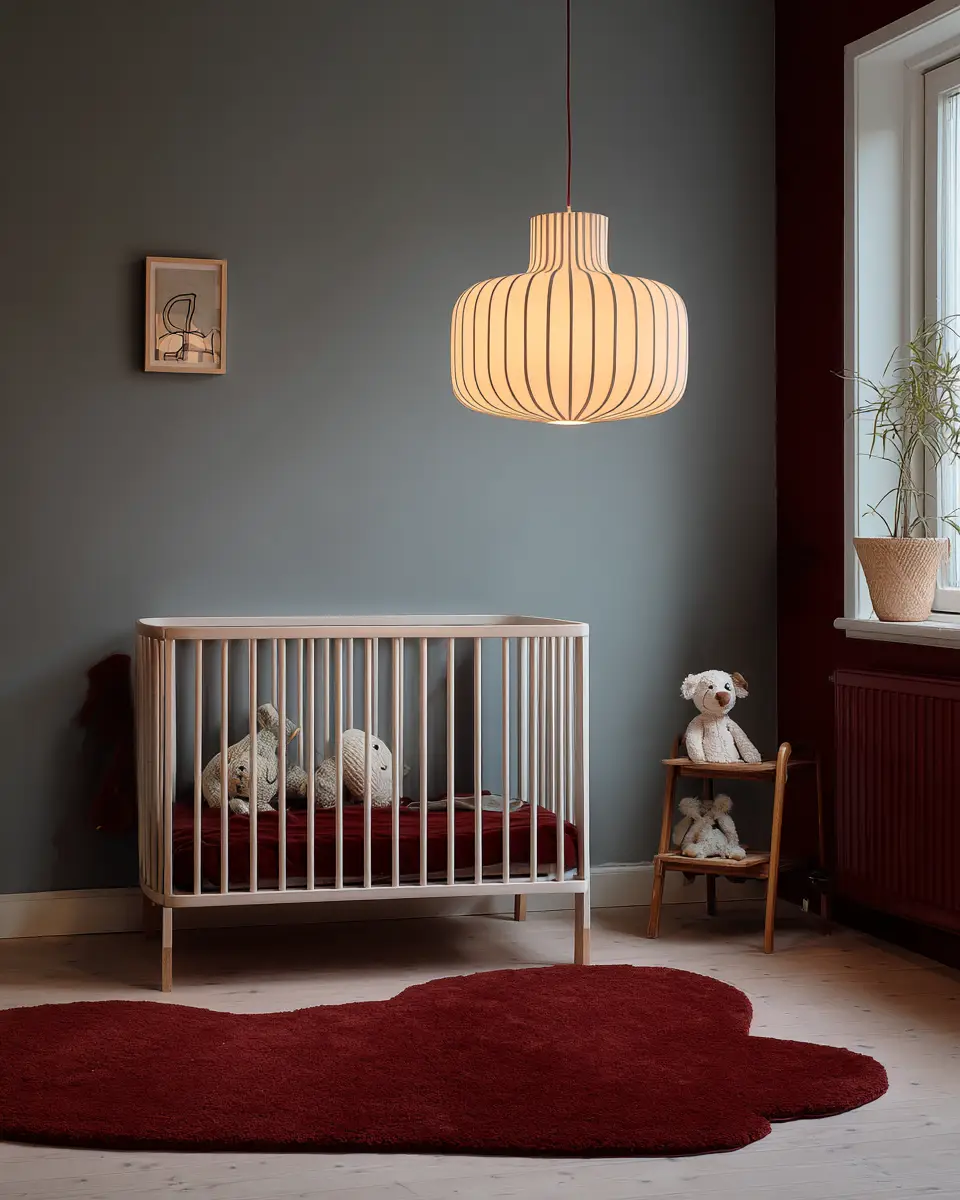 Burgundy Scandinavian Nursery Decor Ideas