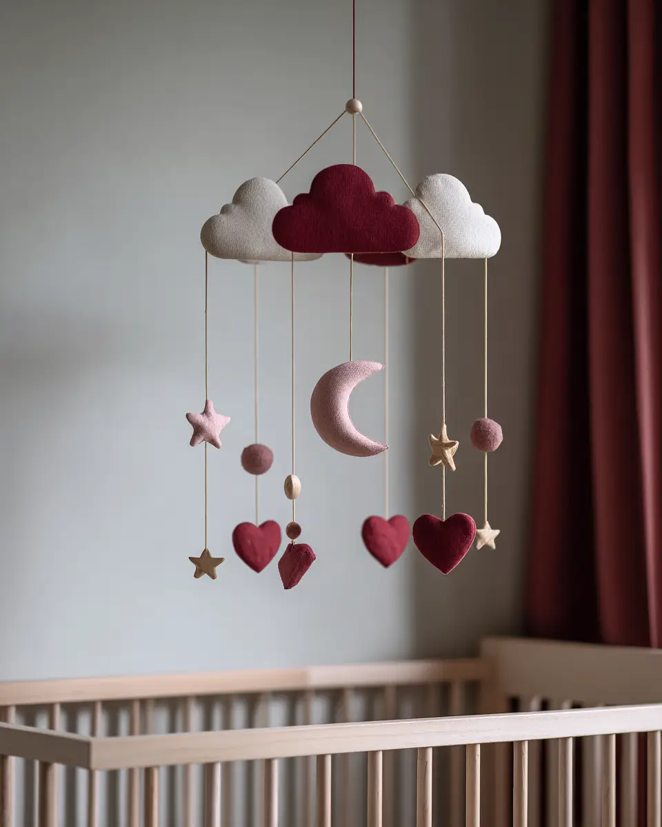 Burgundy Scandinavian Nursery Decor Ideas