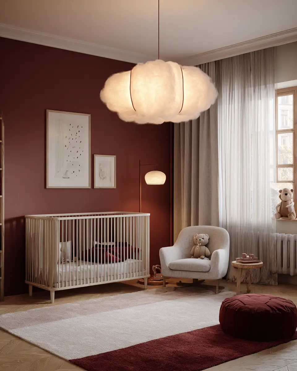 Burgundy Scandinavian Nursery Decor Ideas