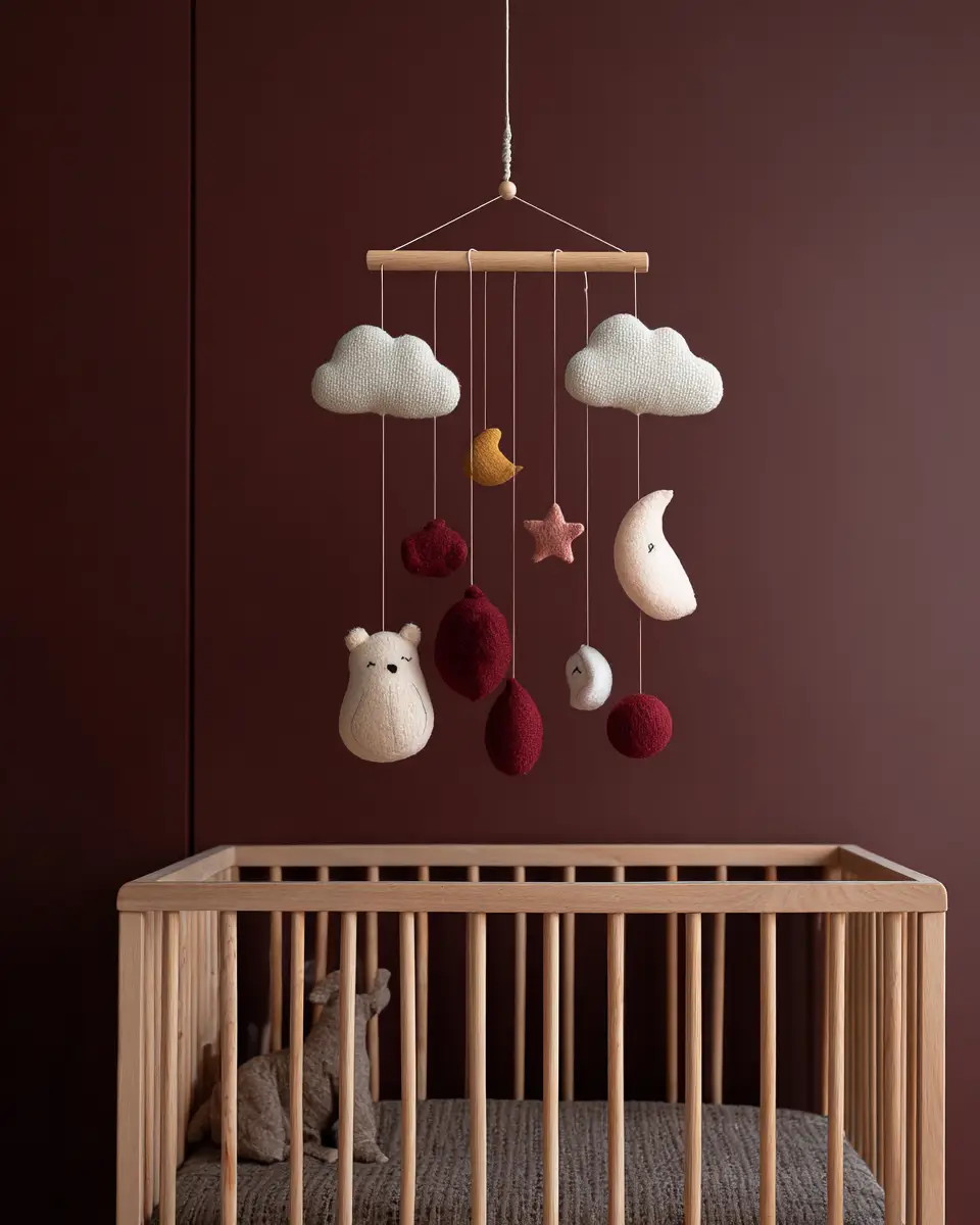 Burgundy Scandinavian Nursery Decor Ideas
