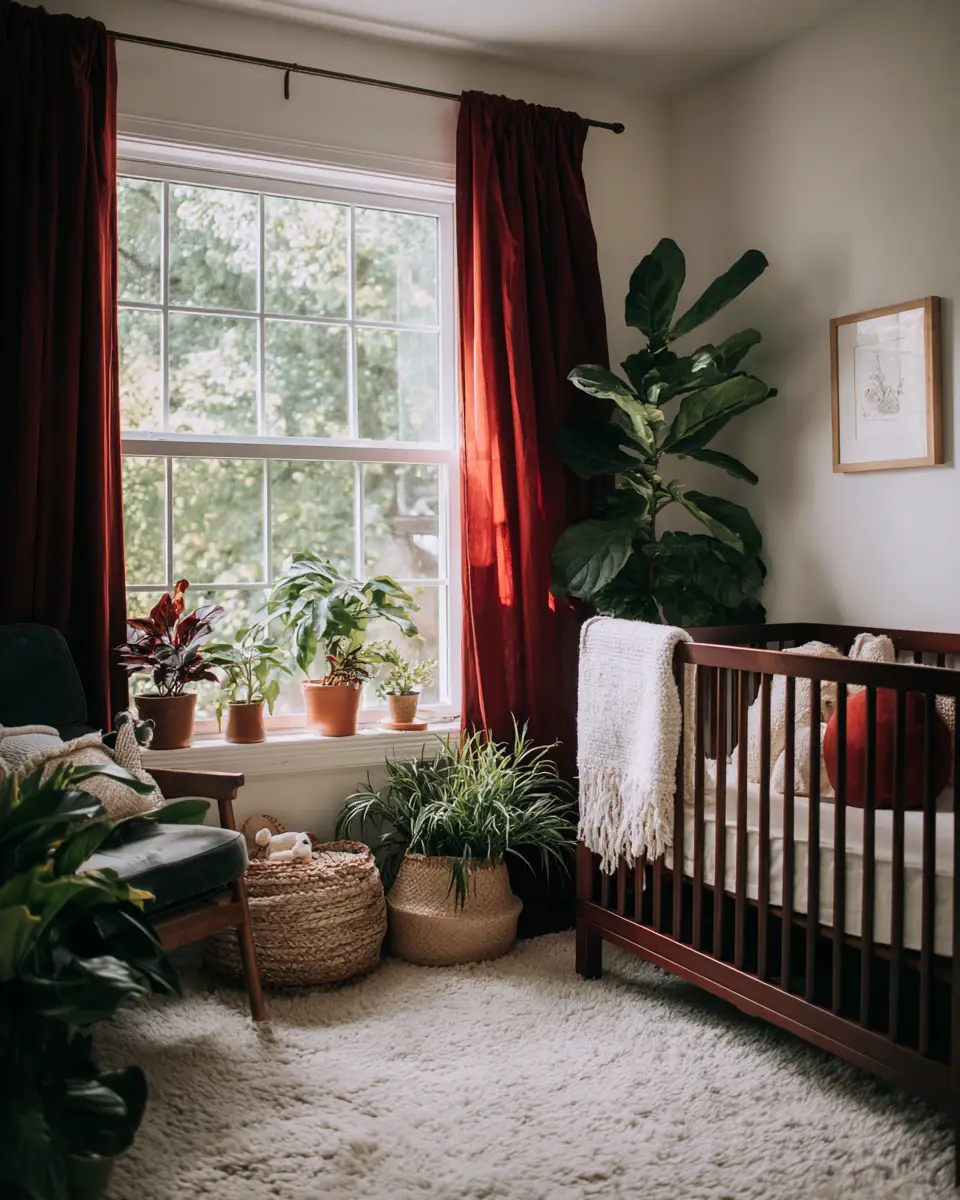 Burgundy Scandinavian Nursery Decor Ideas