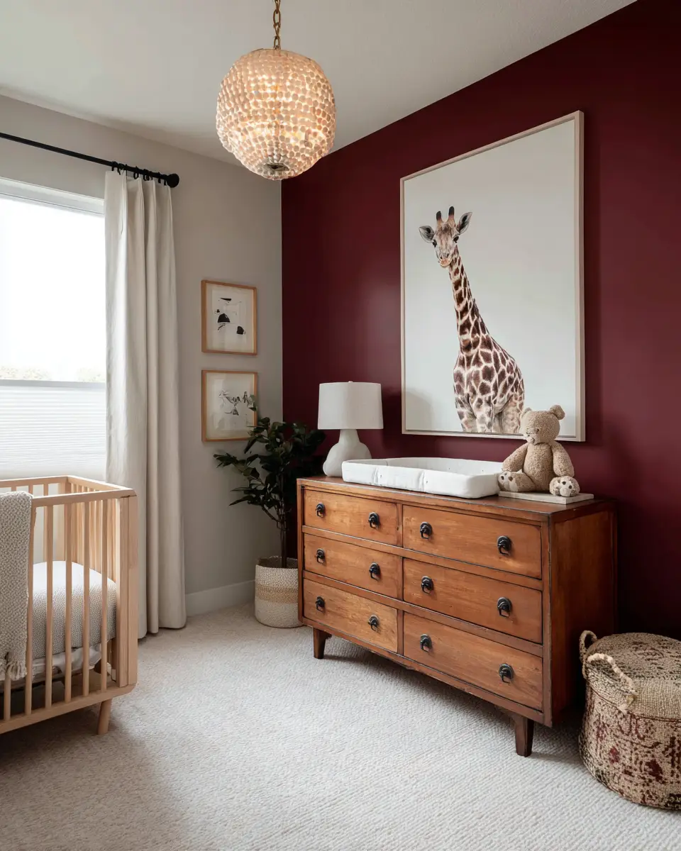 Burgundy Scandinavian Nursery Decor Ideas