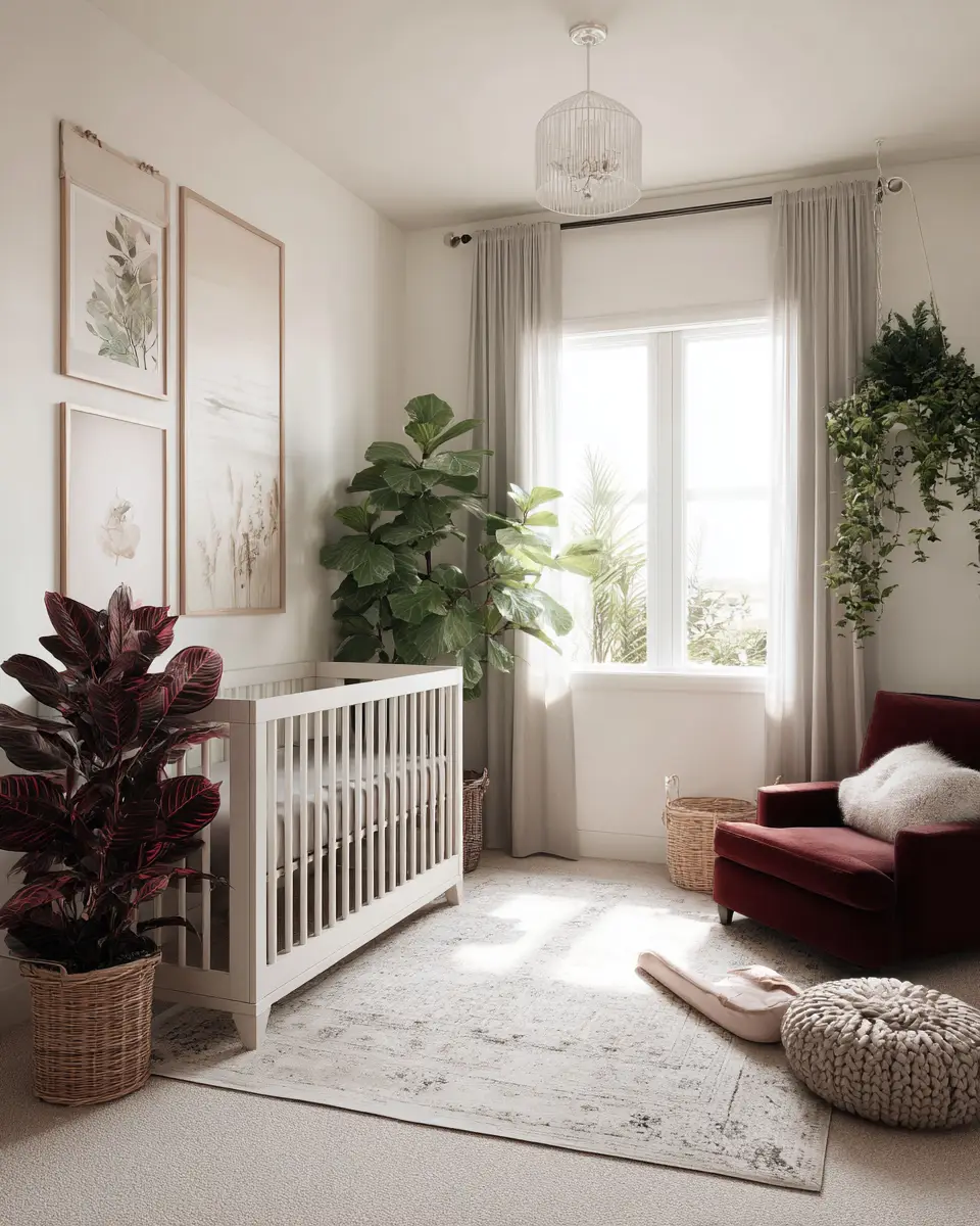 Burgundy Scandinavian Nursery Decor Ideas