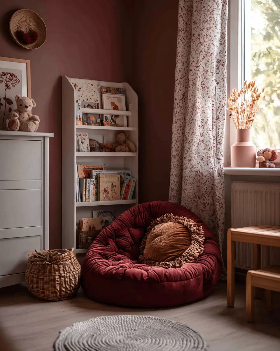 Burgundy Scandinavian Nursery Decor Ideas