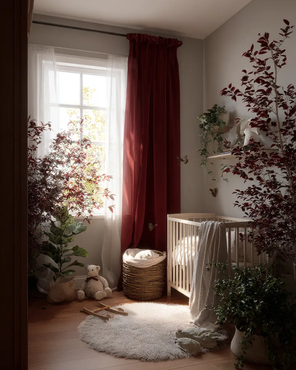 Burgundy Scandinavian Nursery Decor Ideas