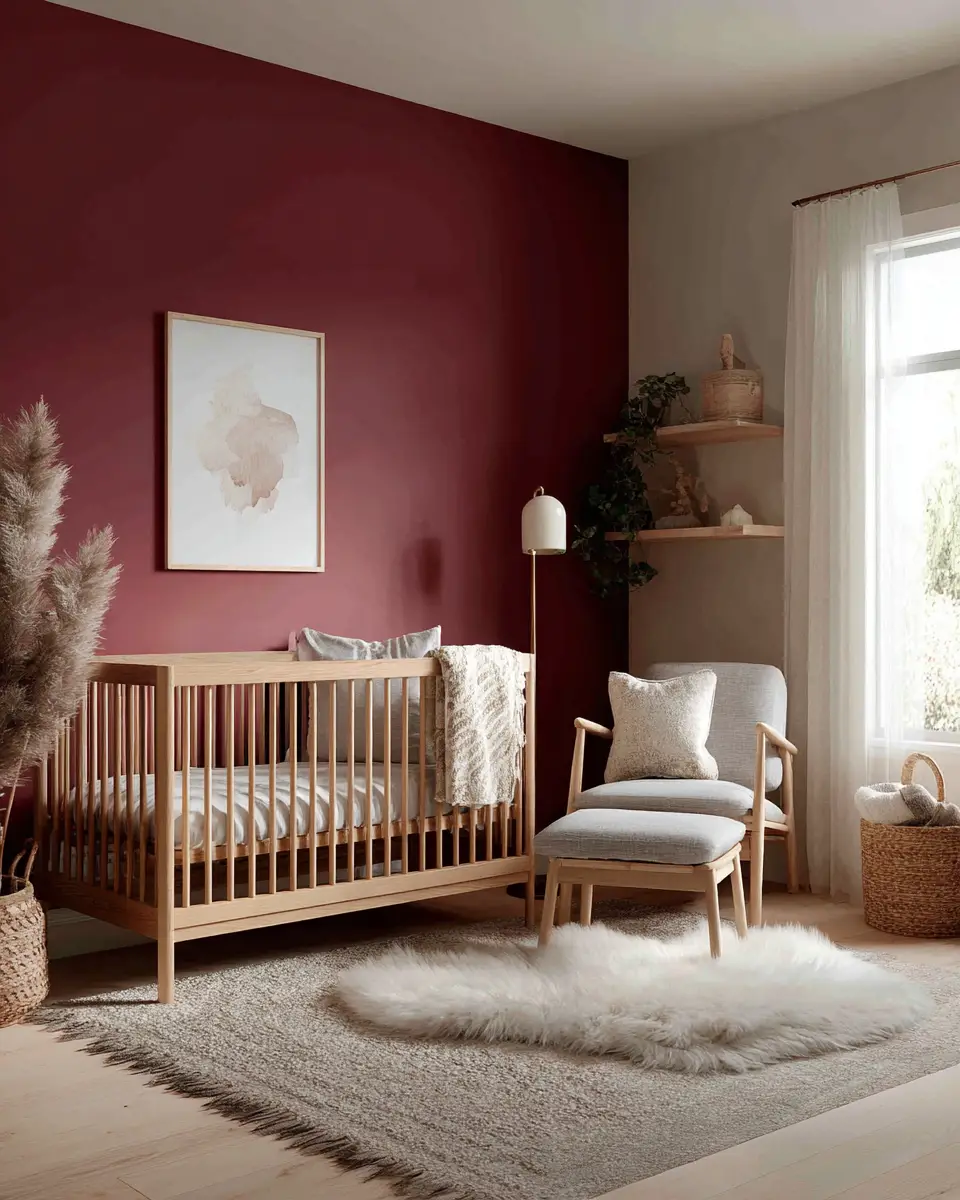 Burgundy Scandinavian Nursery Decor Ideas