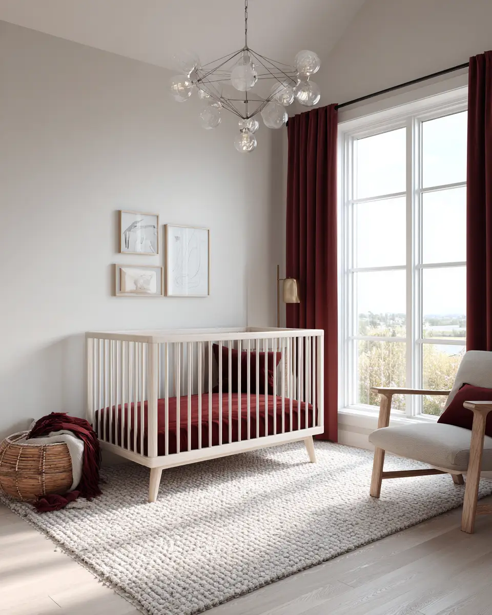 Burgundy Scandinavian Nursery Decor Ideas