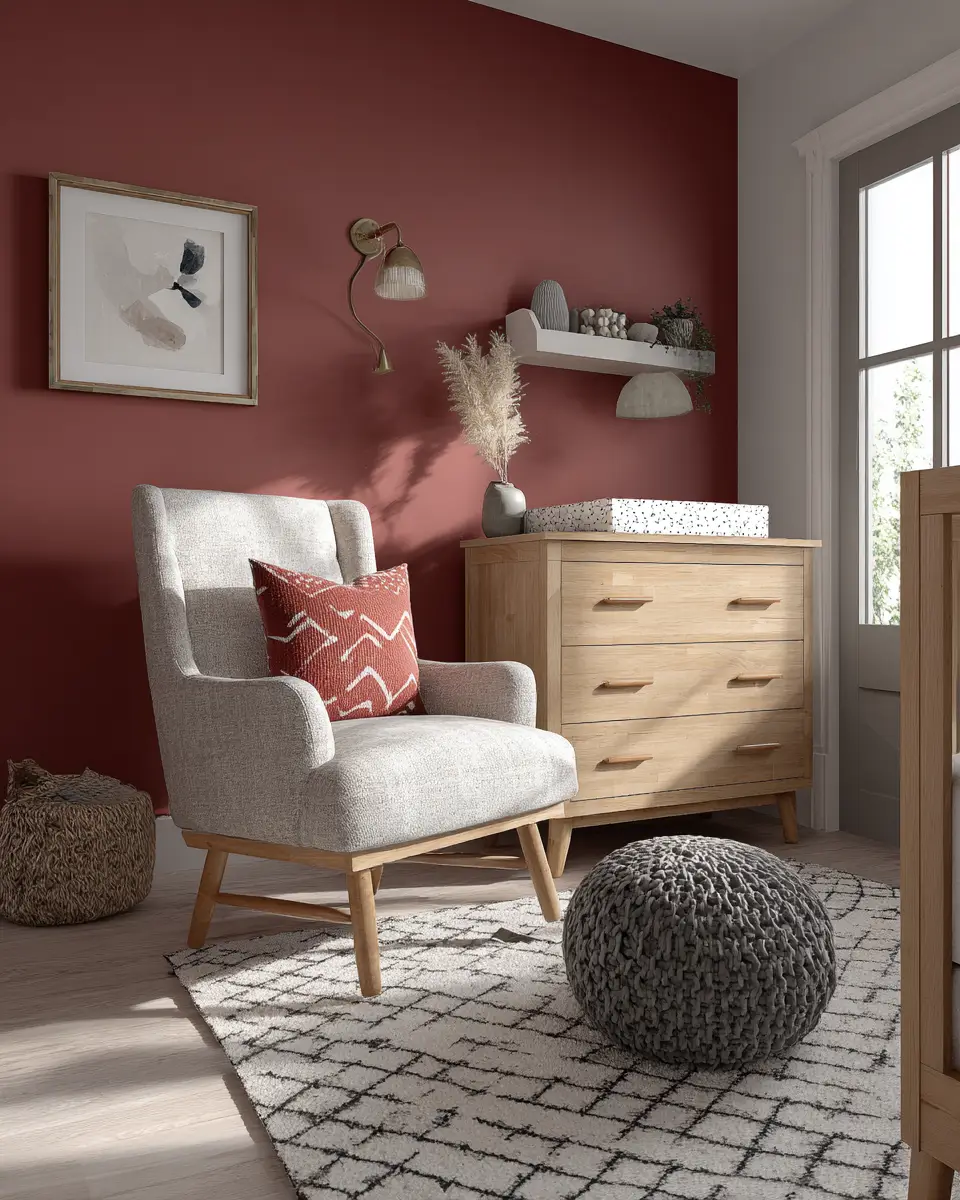 Burgundy Scandinavian Nursery Decor Ideas