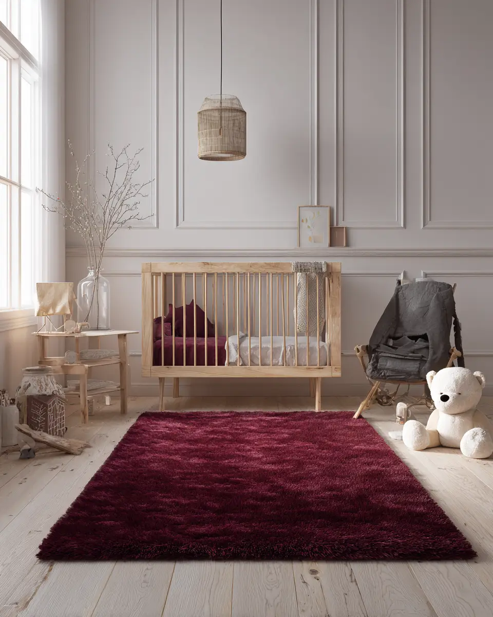 Burgundy Scandinavian Nursery Decor Ideas