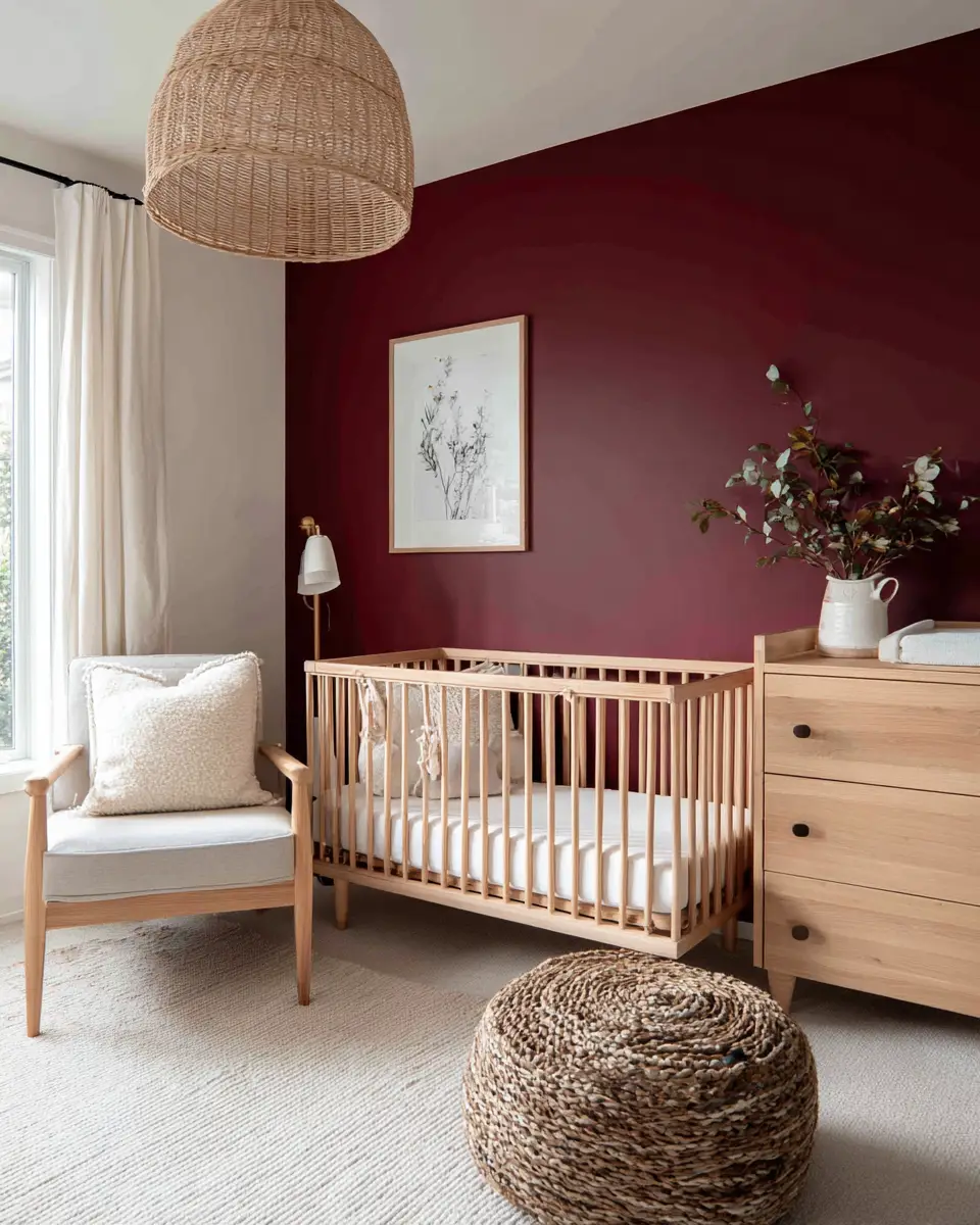 Burgundy Scandinavian Nursery Decor Ideas