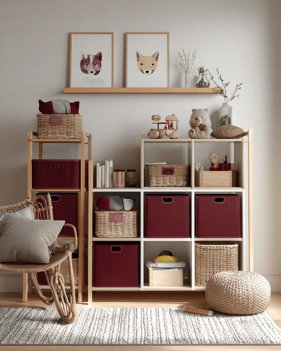 Burgundy Scandinavian Nursery Decor Ideas