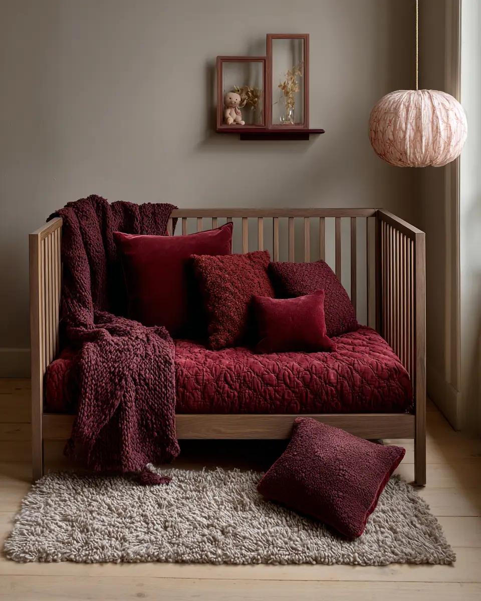 Burgundy Scandinavian Nursery Decor Ideas