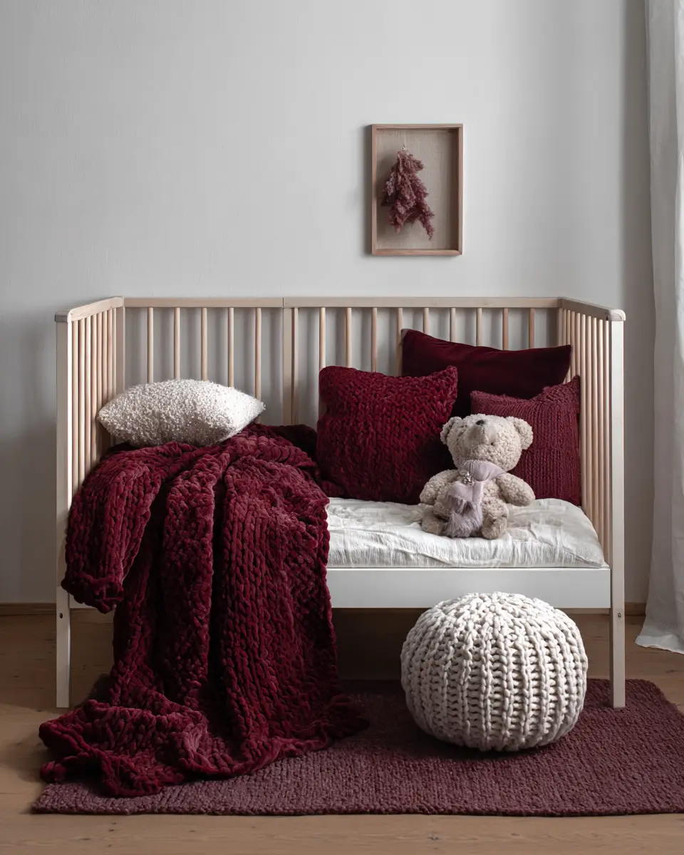 Burgundy Scandinavian Nursery Decor Ideas