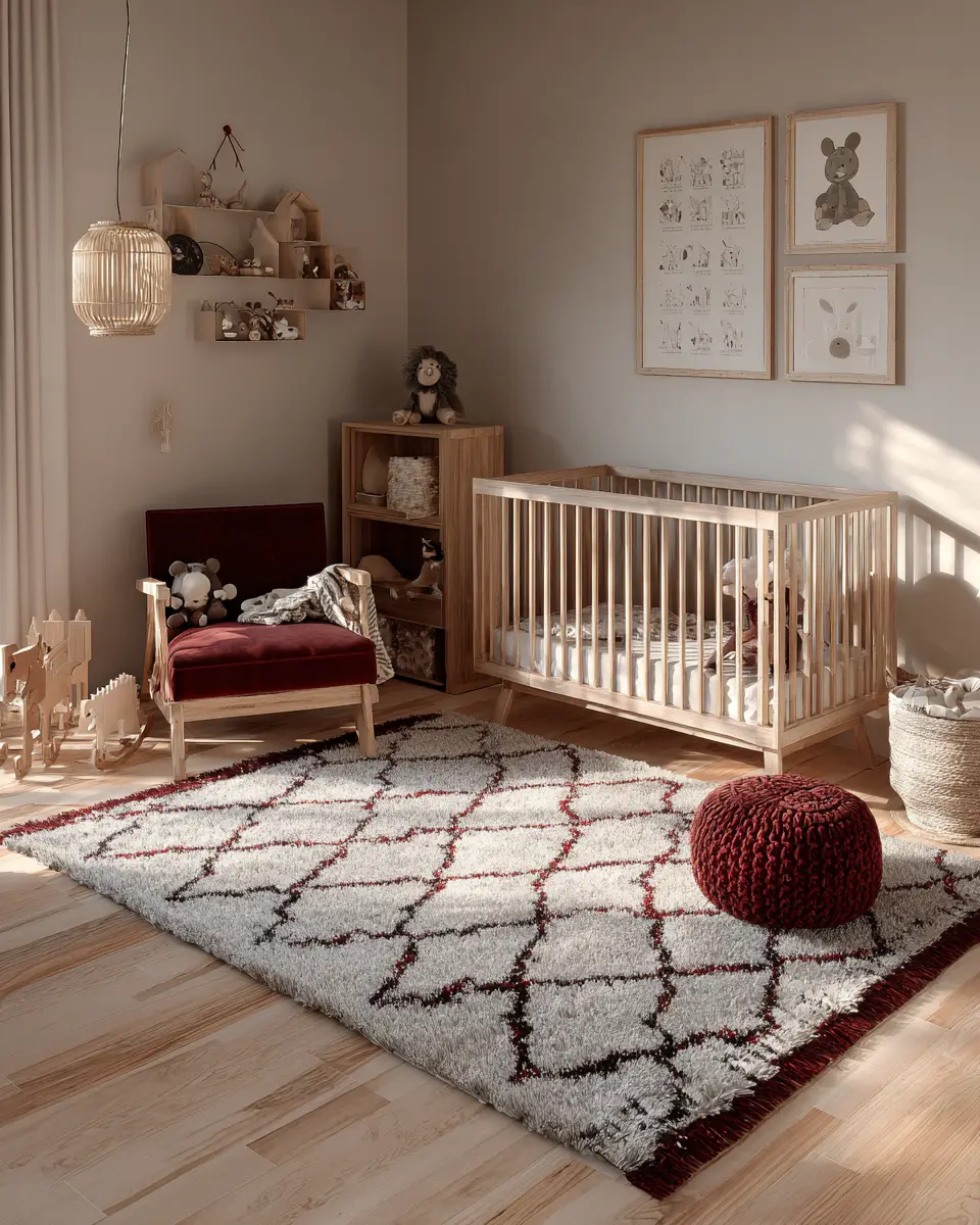 Burgundy Scandinavian Nursery Decor Ideas