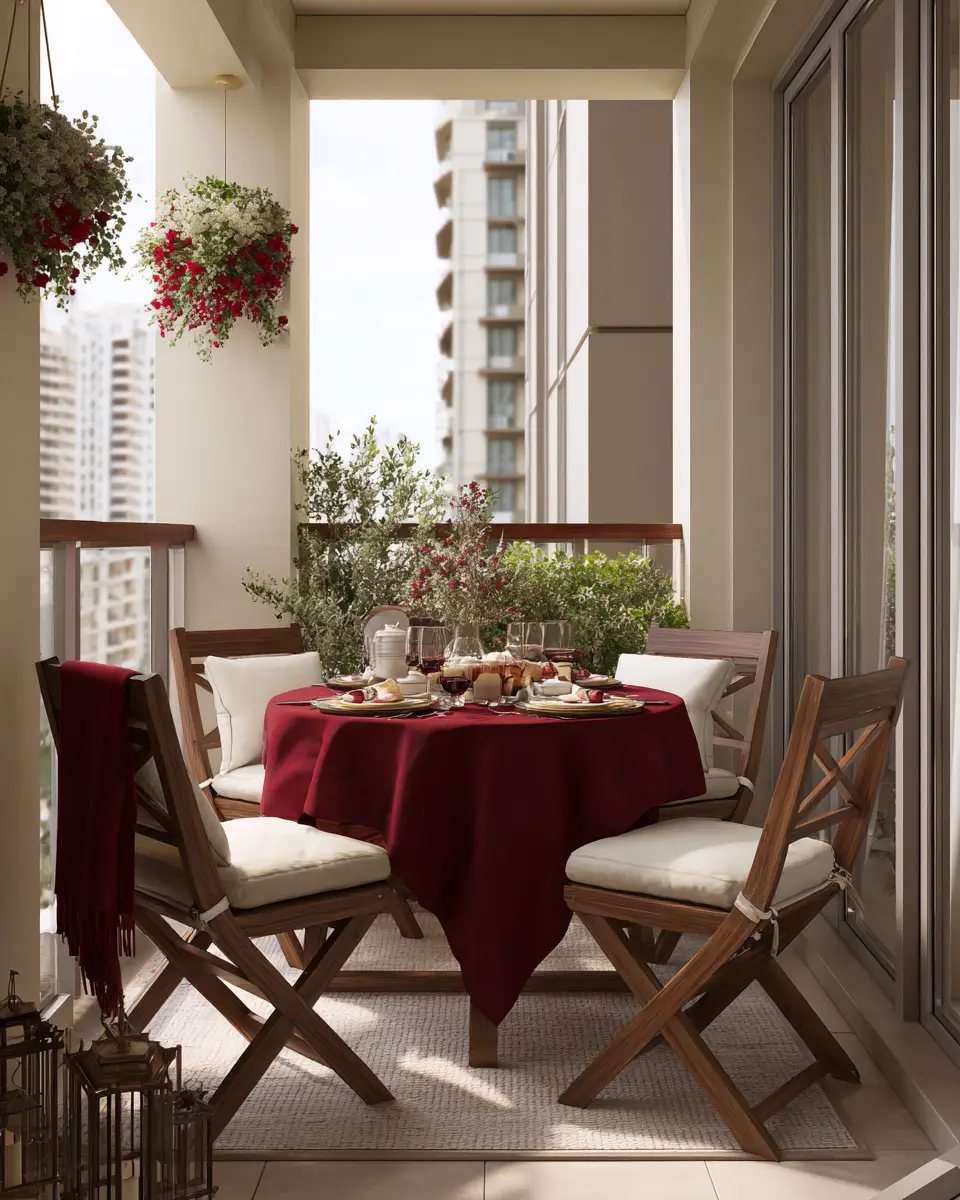 Burgundy Transitional Balcony Decor Ideas