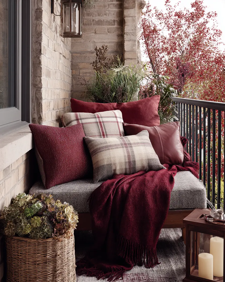 Burgundy Transitional Balcony Decor Ideas