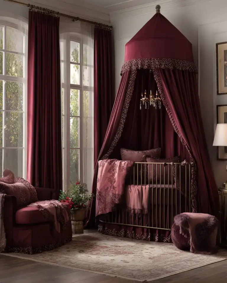 Burgundy Vintage Nursery Decor Ideas - Featured
