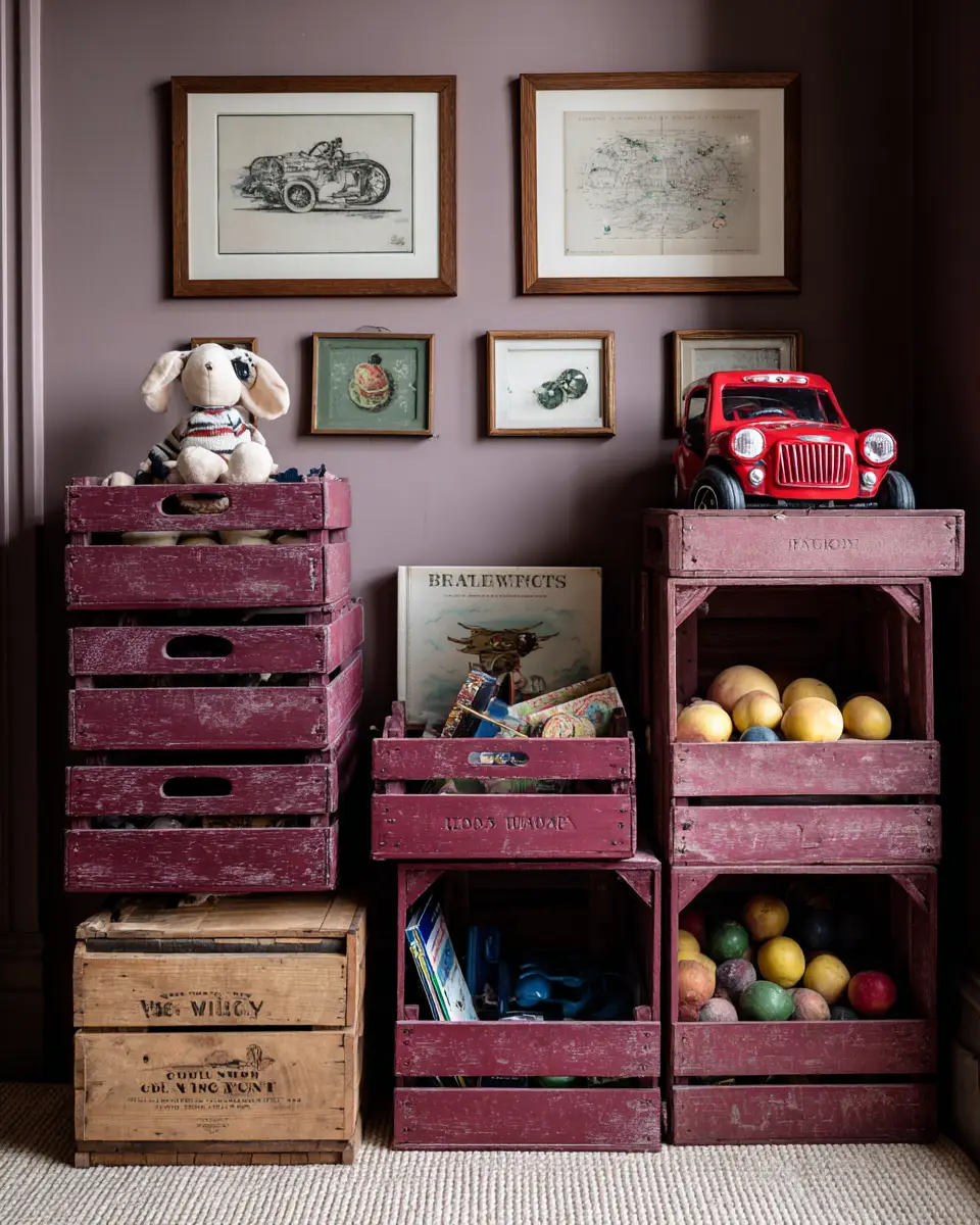 Burgundy Vintage Nursery Decor Ideas