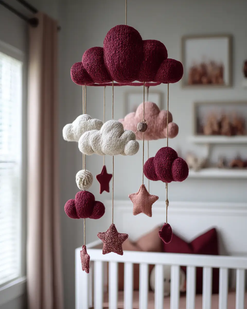 Burgundy Vintage Nursery Decor Ideas