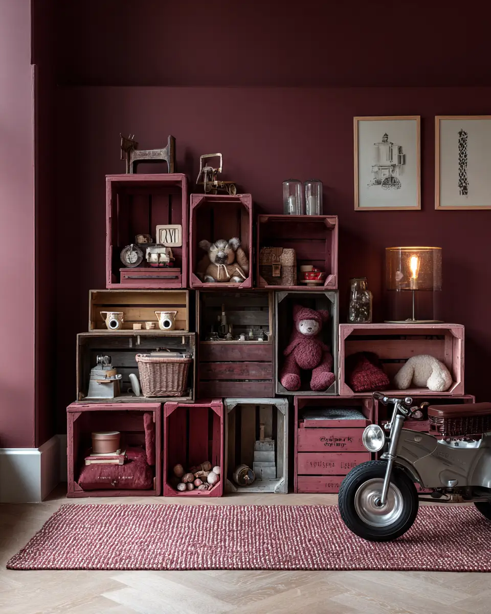 Burgundy Vintage Nursery Decor Ideas