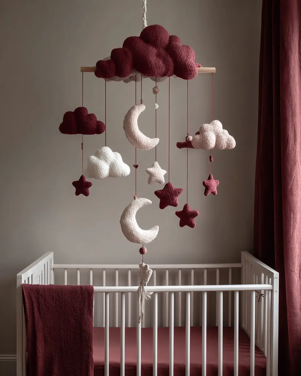 Burgundy Vintage Nursery Decor Ideas