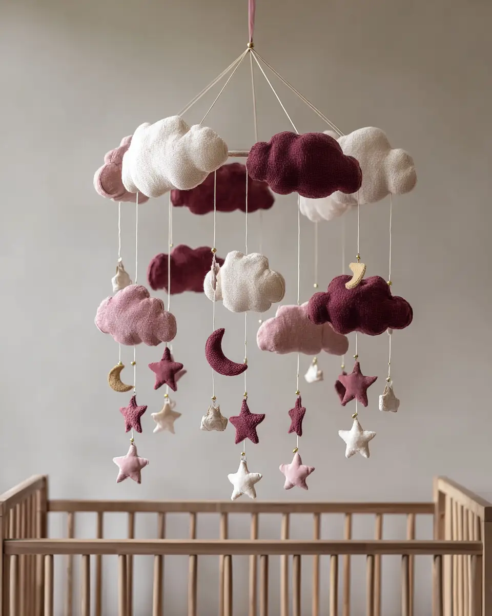 Burgundy Vintage Nursery Decor Ideas