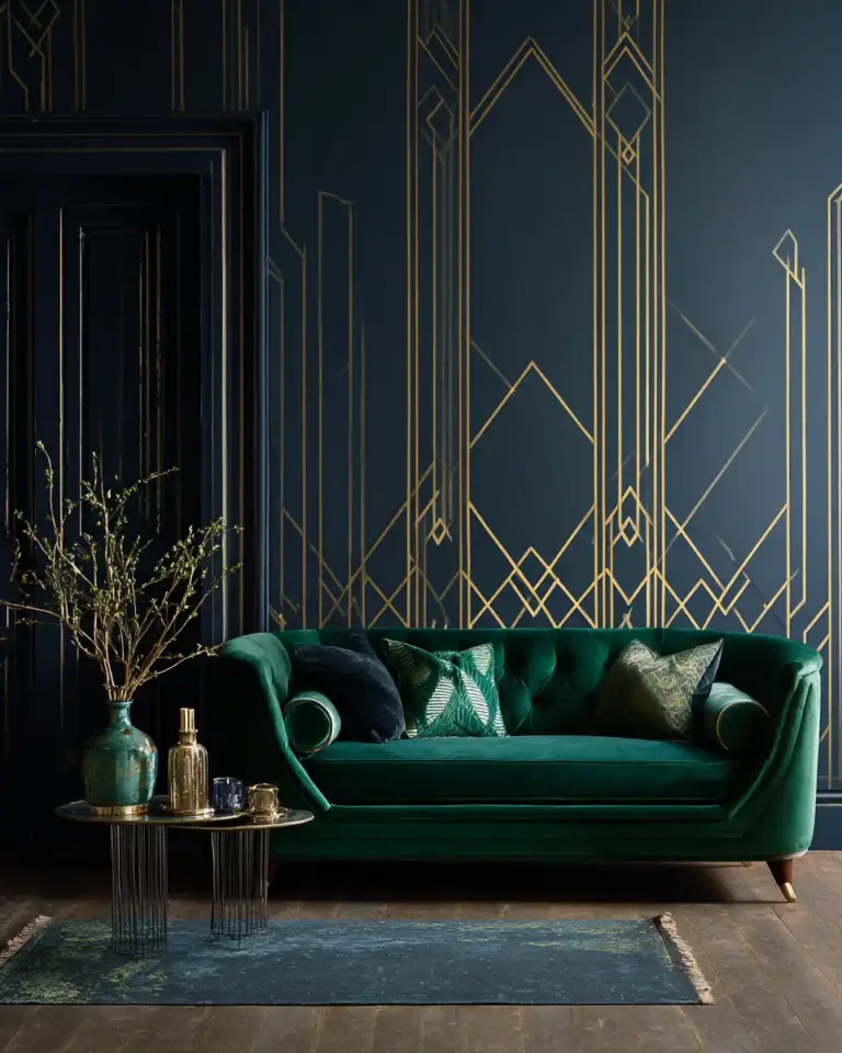 Calm Art Deco Living Room Decor Ideas - Featured