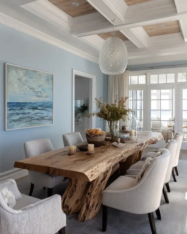 Calm Coastal Dining Room Decor Ideas - Featured