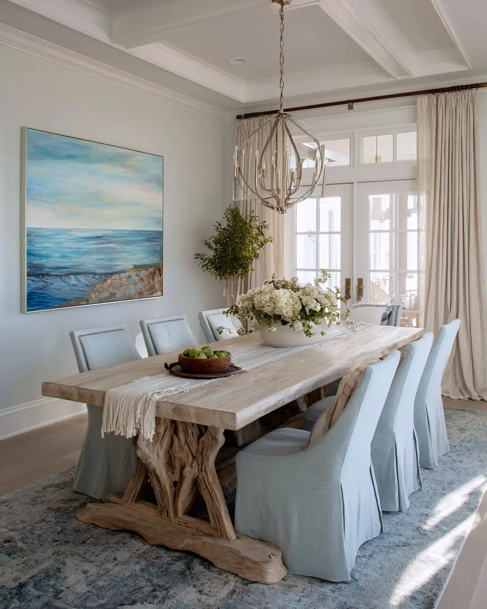 Calm Coastal Dining Room Decor Ideas