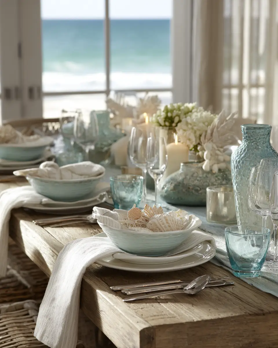 Calm Coastal Dining Room Decor Ideas