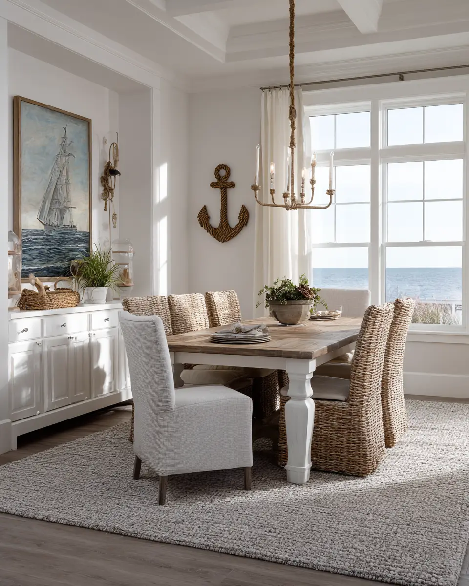 Calm Coastal Dining Room Decor Ideas
