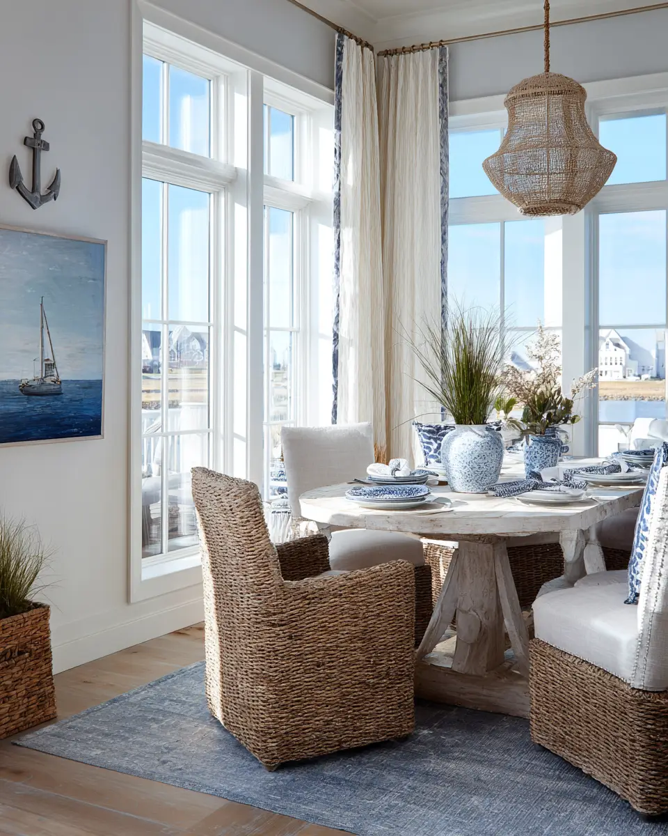 Calm Coastal Dining Room Decor Ideas