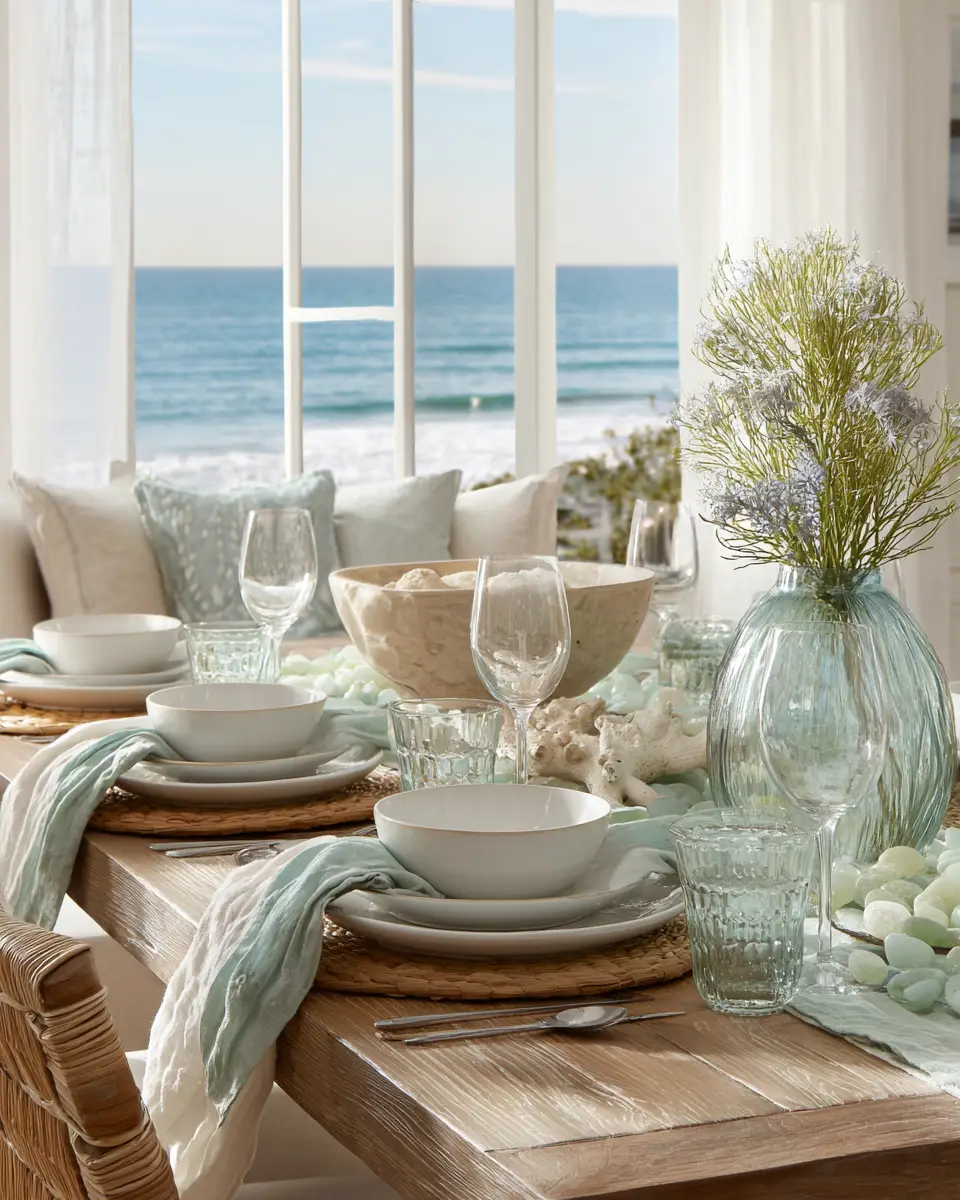 Calm Coastal Dining Room Decor Ideas
