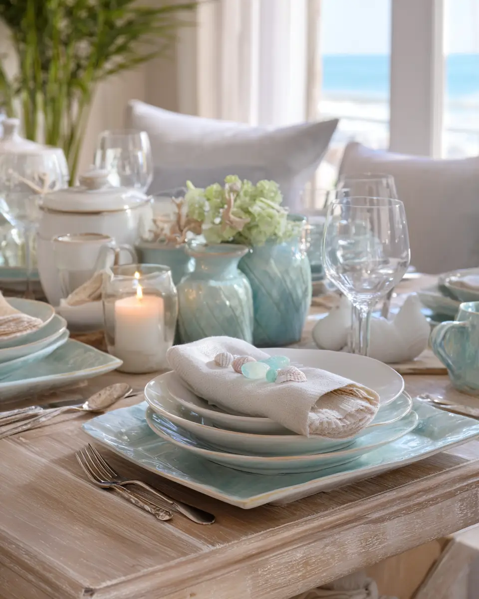 Calm Coastal Dining Room Decor Ideas