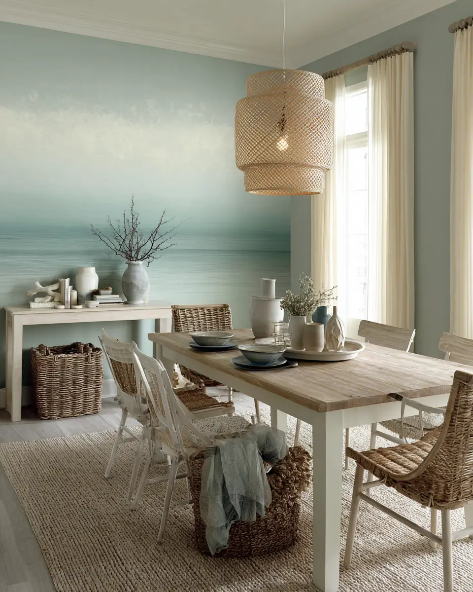 Calm Coastal Dining Room Decor Ideas