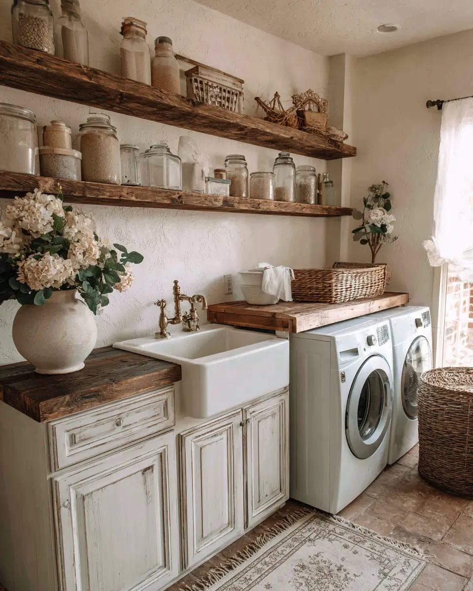 Calm French Country Laundry Room Decor Ideas - Featured
