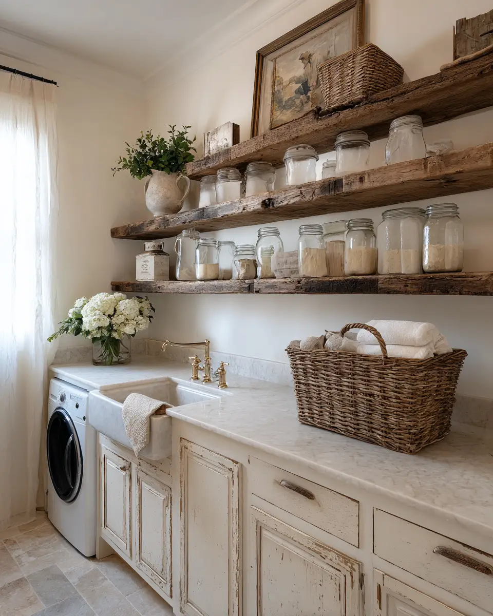Calm French Country Laundry Room Decor Ideas