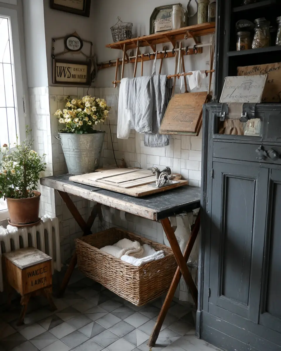 Calm French Country Laundry Room Decor Ideas