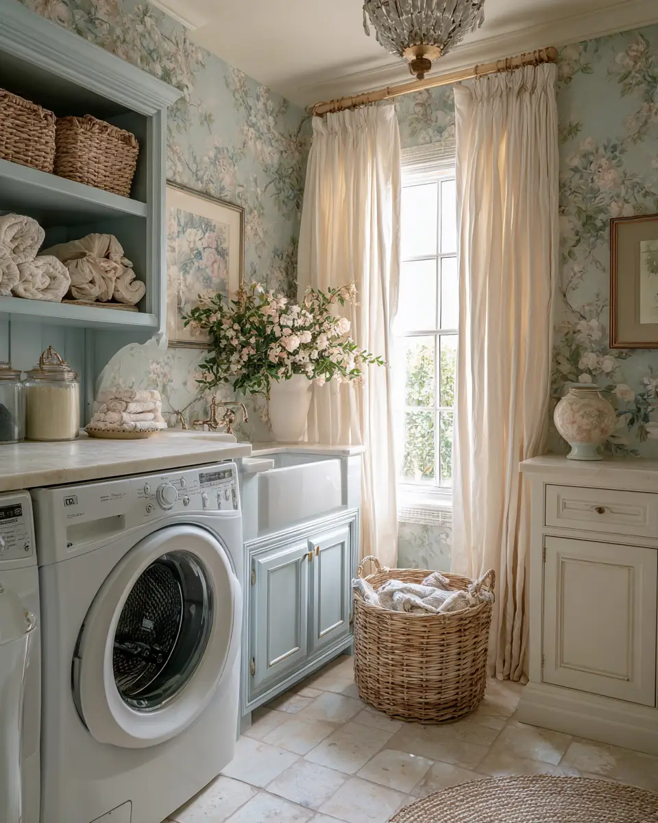 Calm French Country Laundry Room Decor Ideas