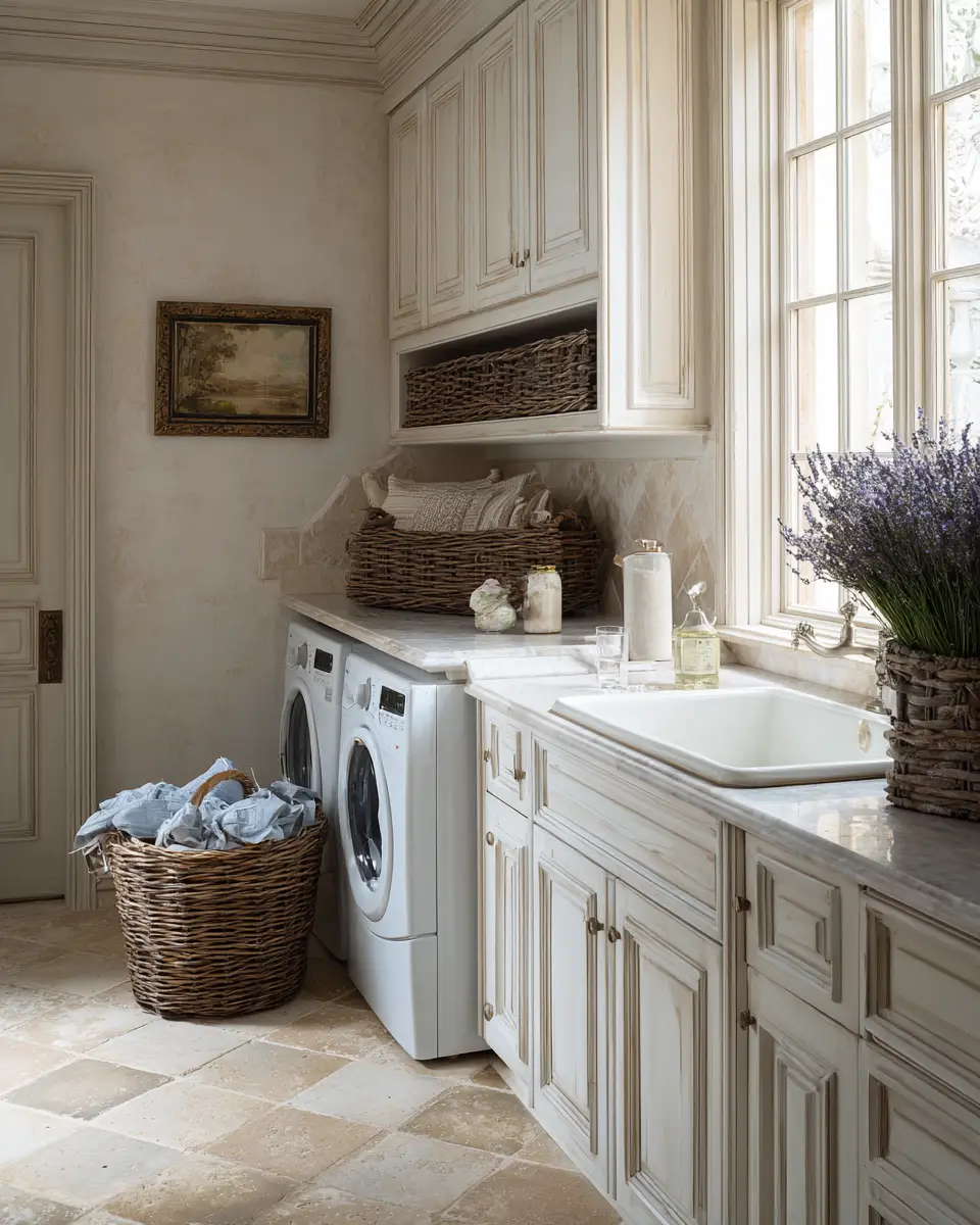 Calm French Country Laundry Room Decor Ideas